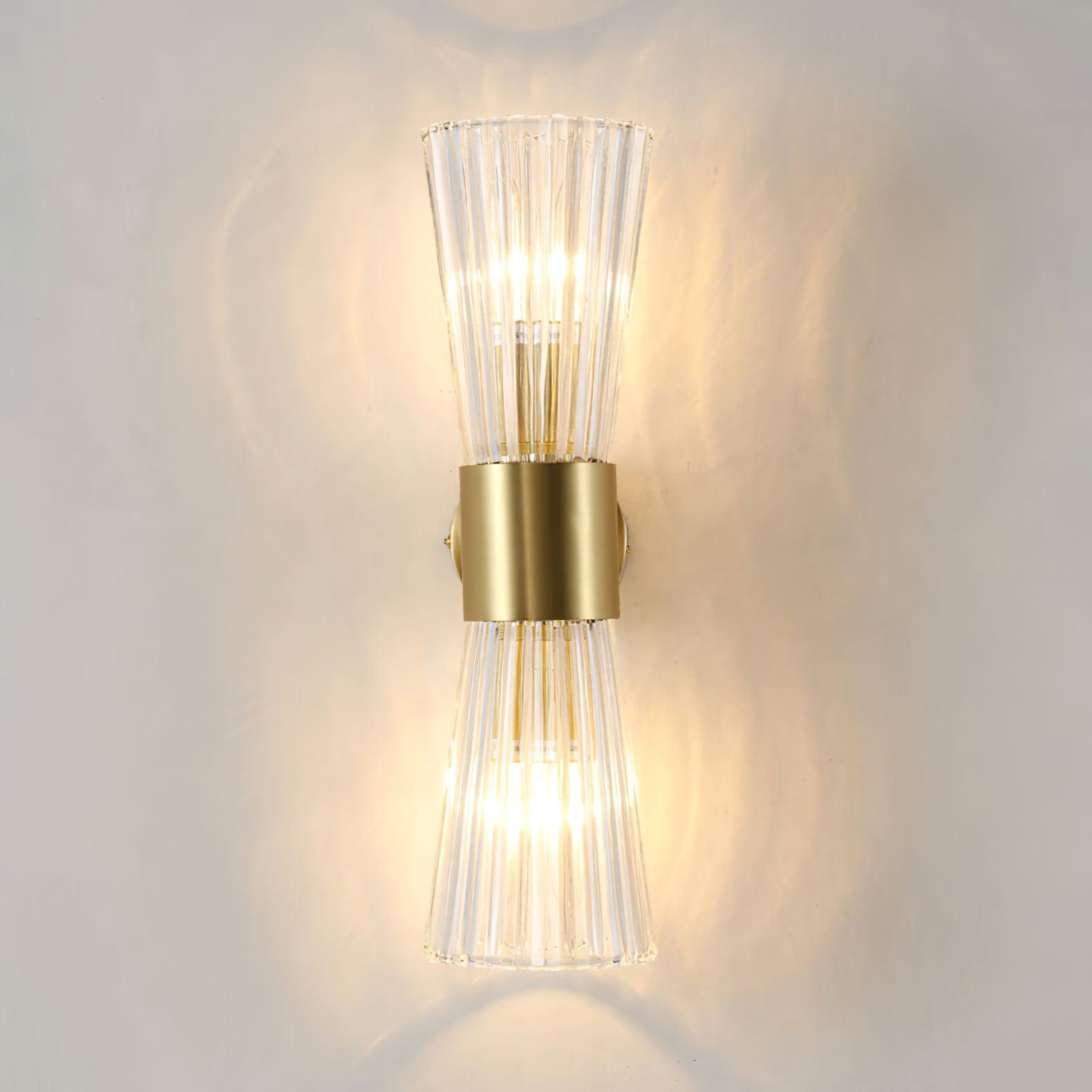 Vesta Gold Crystal Wall Sconce Modern Indoor Sconce Lighting Set of Two