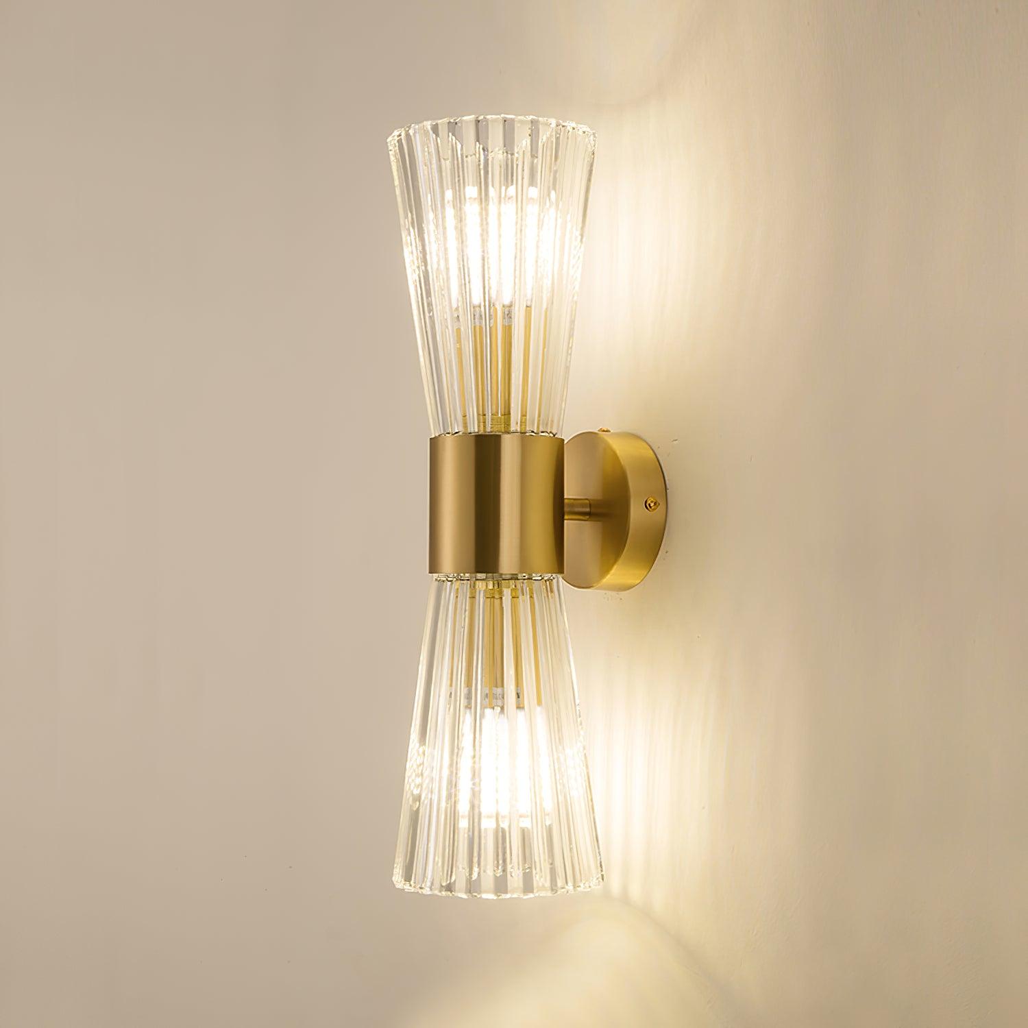 Vesta Gold Crystal Wall Sconce Modern Indoor Sconce Lighting Set of Two