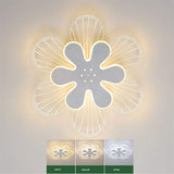 Modern White LED Flower Shape Ceiling Light Flush Mount Geometric Floral Fixture