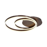 Modern Dimmable Multi Circle LED Flush Mount Ceiling Light for Living Room and Bedroom in Coffee Finish