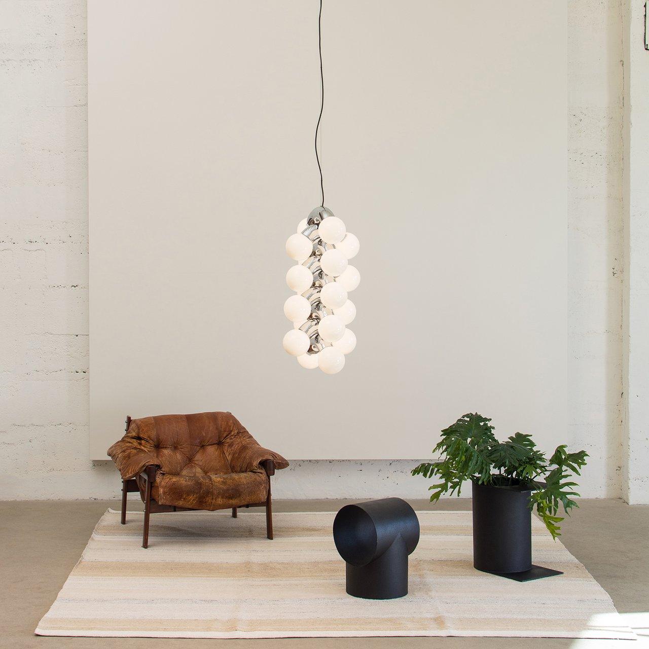 Vine Series Modular Glass Globe Pendant Light Chrome Arc Hanging Fixture