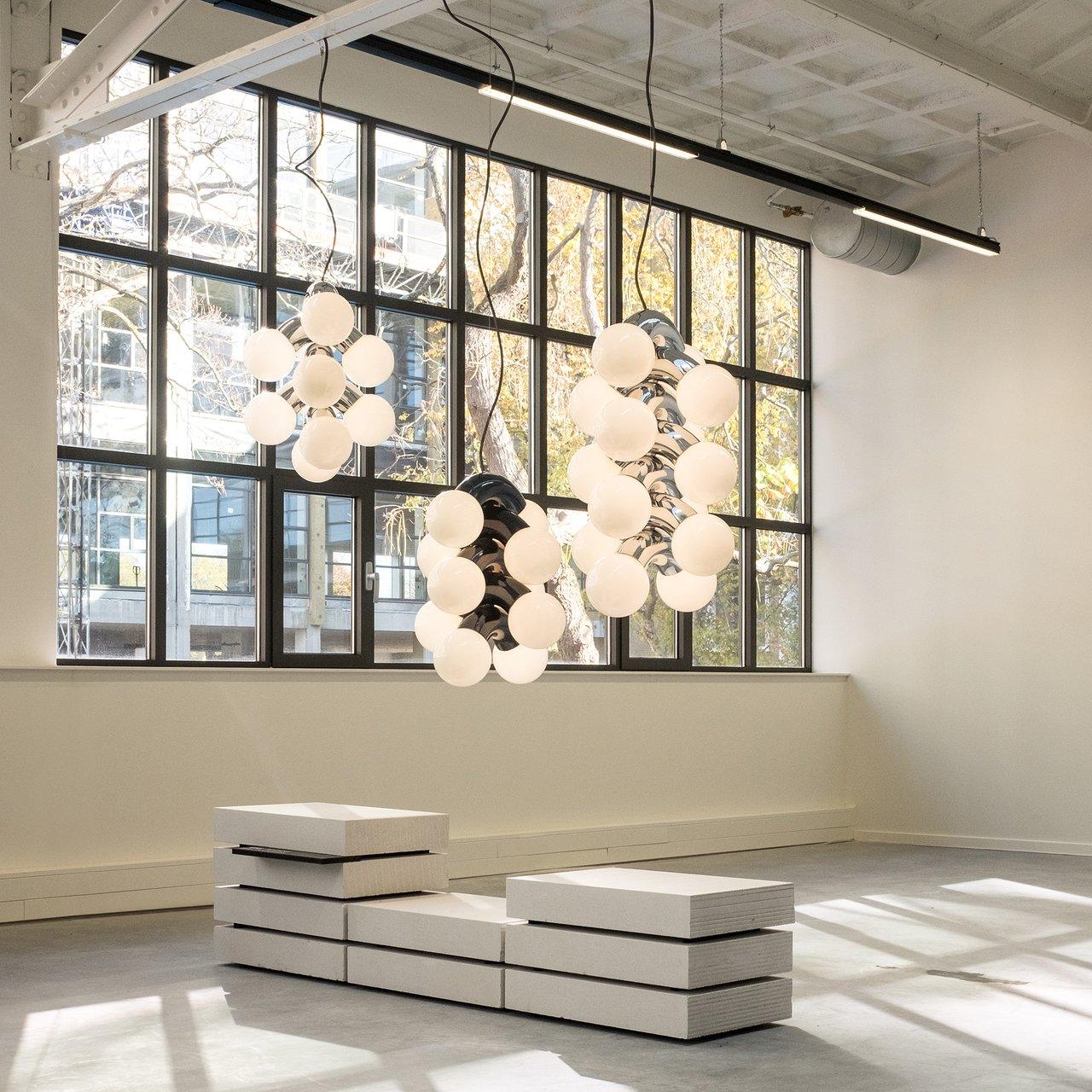 Vine Series Modular Glass Globe Pendant Light Chrome Arc Hanging Fixture