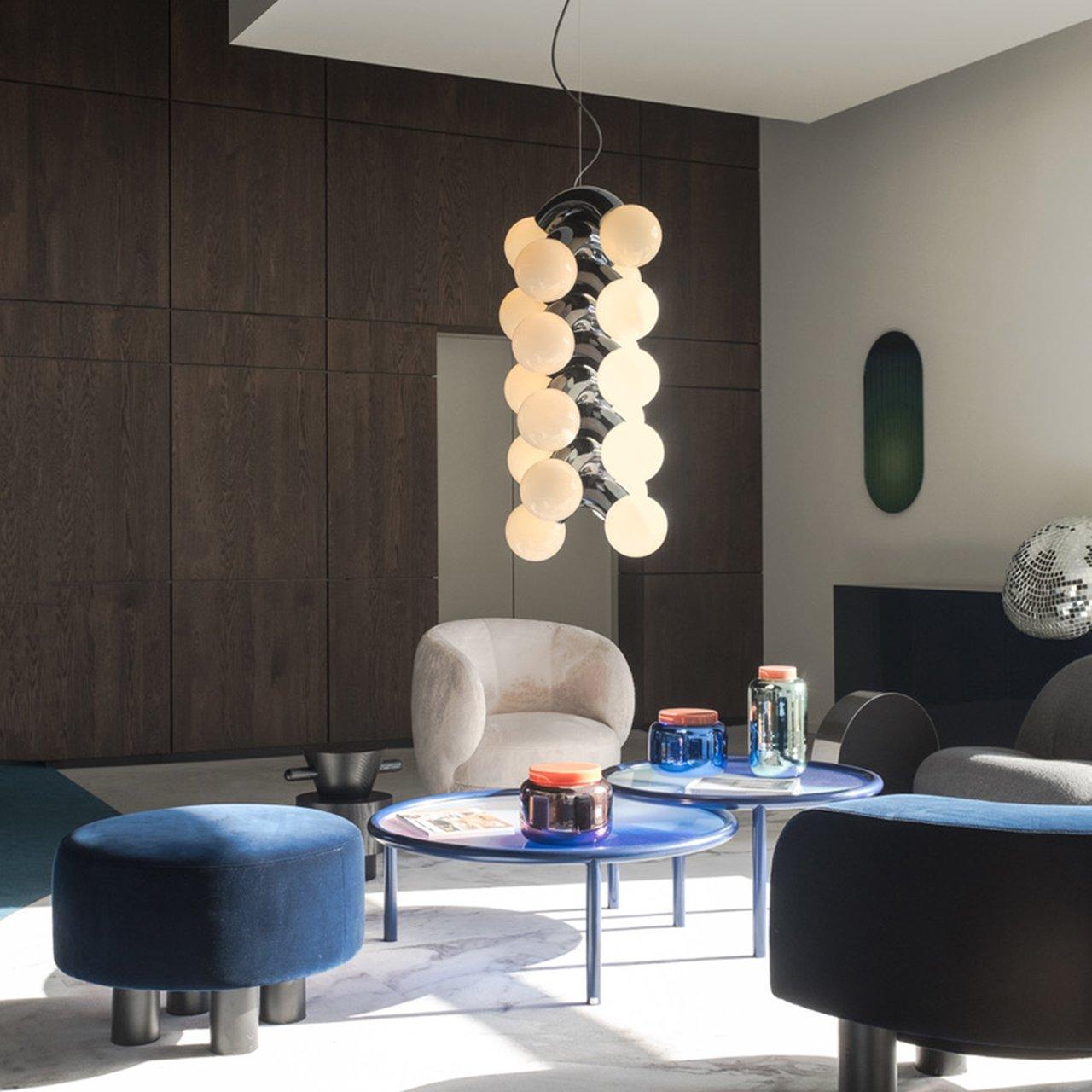 Vine Series Modular Glass Globe Pendant Light Chrome Arc Hanging Fixture