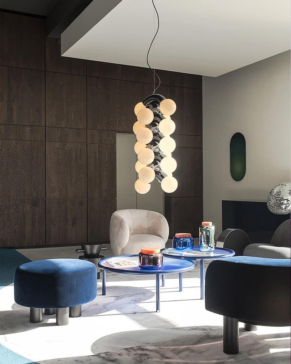 Vine Series Modular Glass Globe Pendant Light Chrome Arc Hanging Fixture