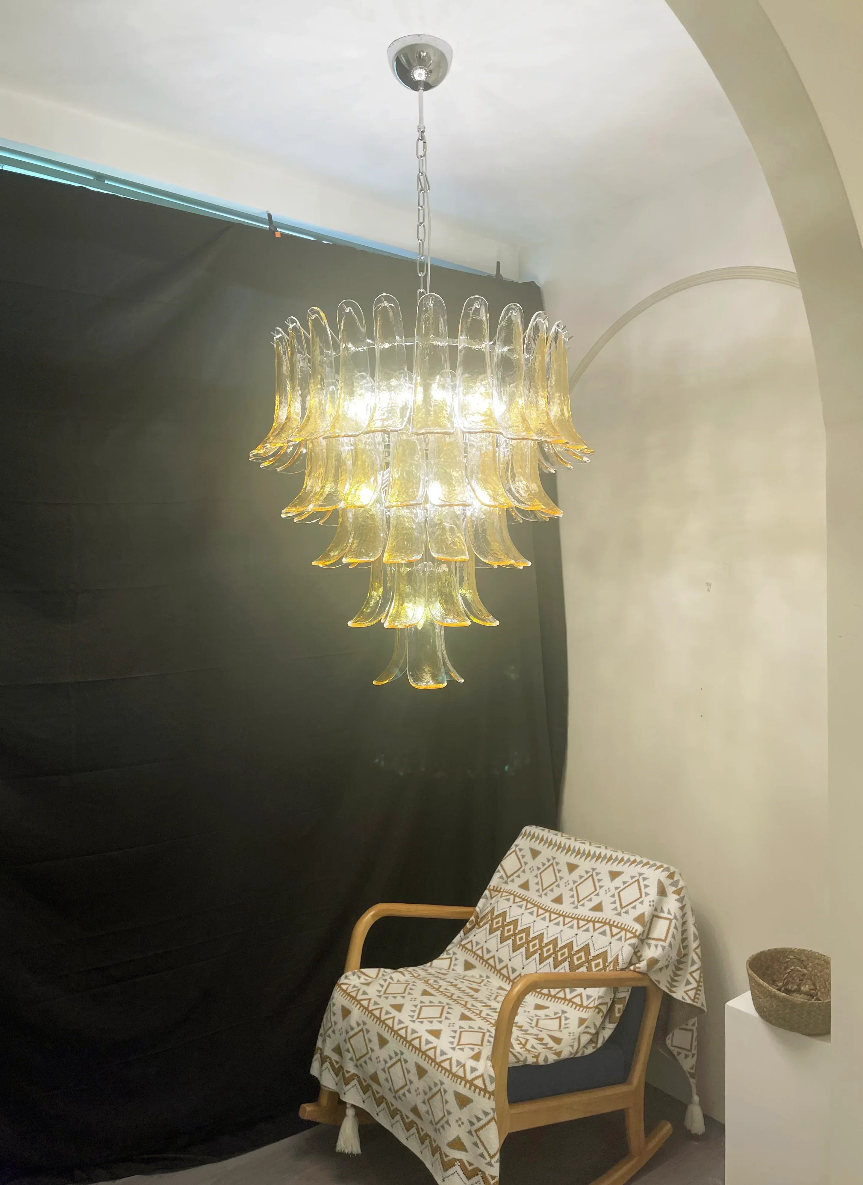 vintage-amber-murano-glass-petals-chandelier-handcrafted-elegant-pendant-light-fixture