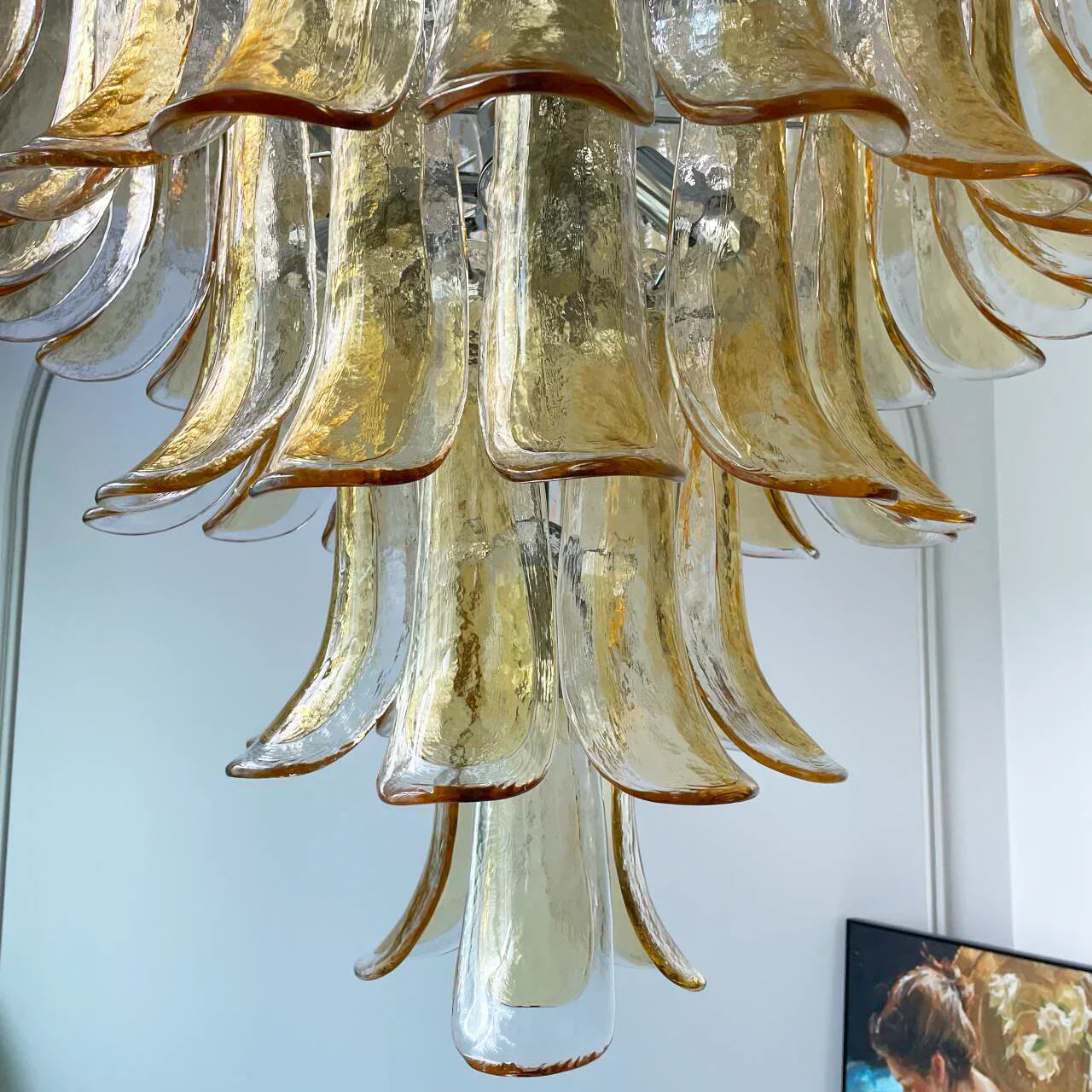 vintage-amber-murano-glass-petals-chandelier-handcrafted-elegant-pendant-light-fixture