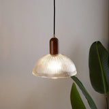 Vintage Bamboo and Glass Bowl Pendant Light for Kitchen Dining Room Country Style Ceiling Fixture