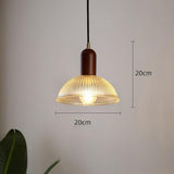Vintage Bamboo and Glass Bowl Pendant Light for Kitchen Dining Room Country Style Ceiling Fixture