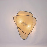 Vintage Bamboo Screen Cannage Wall Sconce Natural Wood Bracket Lighting Fixture
