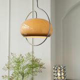 Vintage Bauhaus Medieval Pendant Lamp Chrome Cream Glass Hanging Fixture Retro Lighting