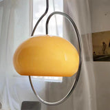Vintage Bauhaus Medieval Pendant Lamp Chrome Cream Glass Hanging Fixture Retro Lighting