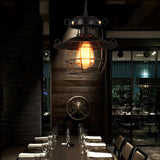 Vintage Birdcage Iron Pendant Light Industrial Geometric Hanging Lamp for Kitchen and Dining