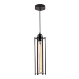 Vintage Black Iron LED Pendant Lighting Fixture Industrial Tube Ceiling Lamp for Kitchen and Cafe
