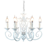 Vintage Black Metal Farmhouse Candelabra Chandelier 6 Light Ceiling Hanging Fixture