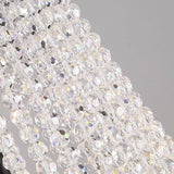 Vintage Black Wagon Wheel Candle Chandelier with Cascading Clear Crystals and Adjustable Chain