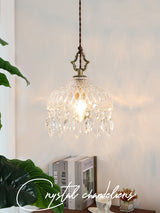 Vintage Brass and Clear Glass Bowl Pendant Light Elegant Ceiling Fixture for Dining Room