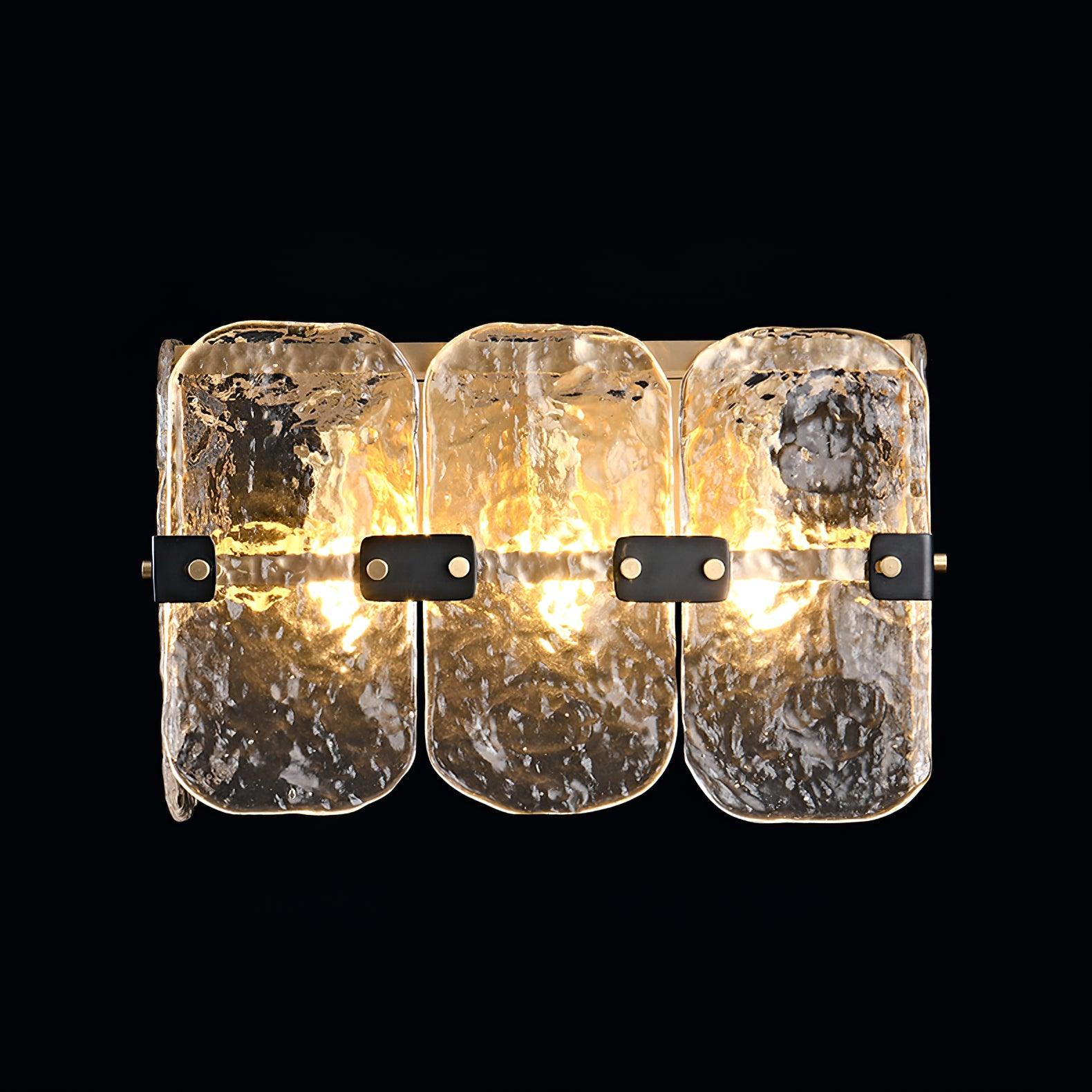 Vintage Brass and Hand Blown Glass Wall Light Fixture Set of 2 Indoor Sconces