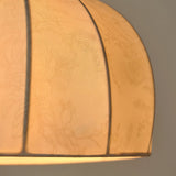 Vintage Brass Dome Table Lamp with Floral Fabric Shade and Pull Chain for Bedroom