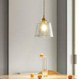 Vintage Brass Glass Cup Pendant Light with Amber Green and Clear Shades