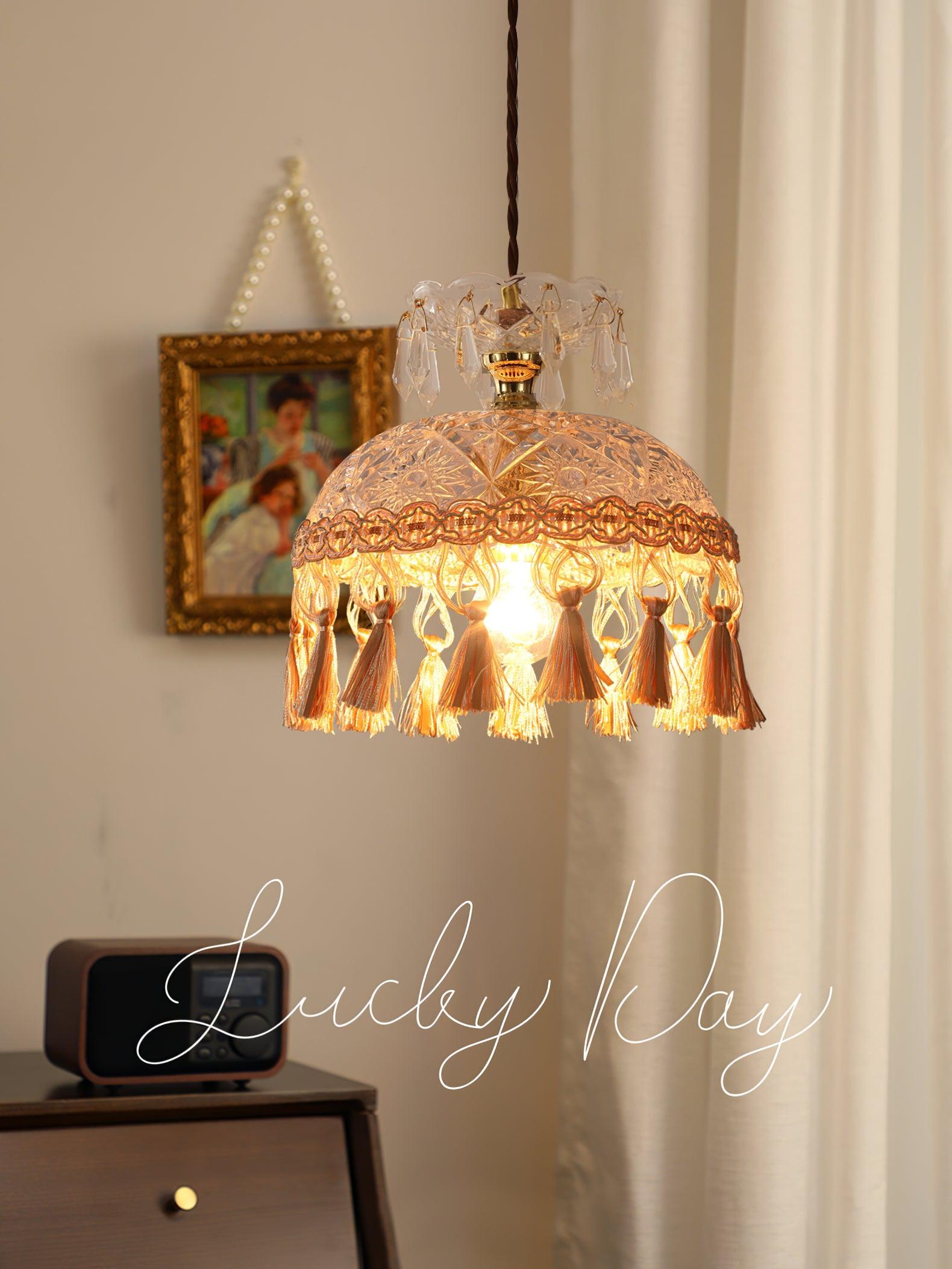 Vintage Brass Hammered Glass Bowl Tassel Pendant Light Elegant Ceiling Hanging Fixture