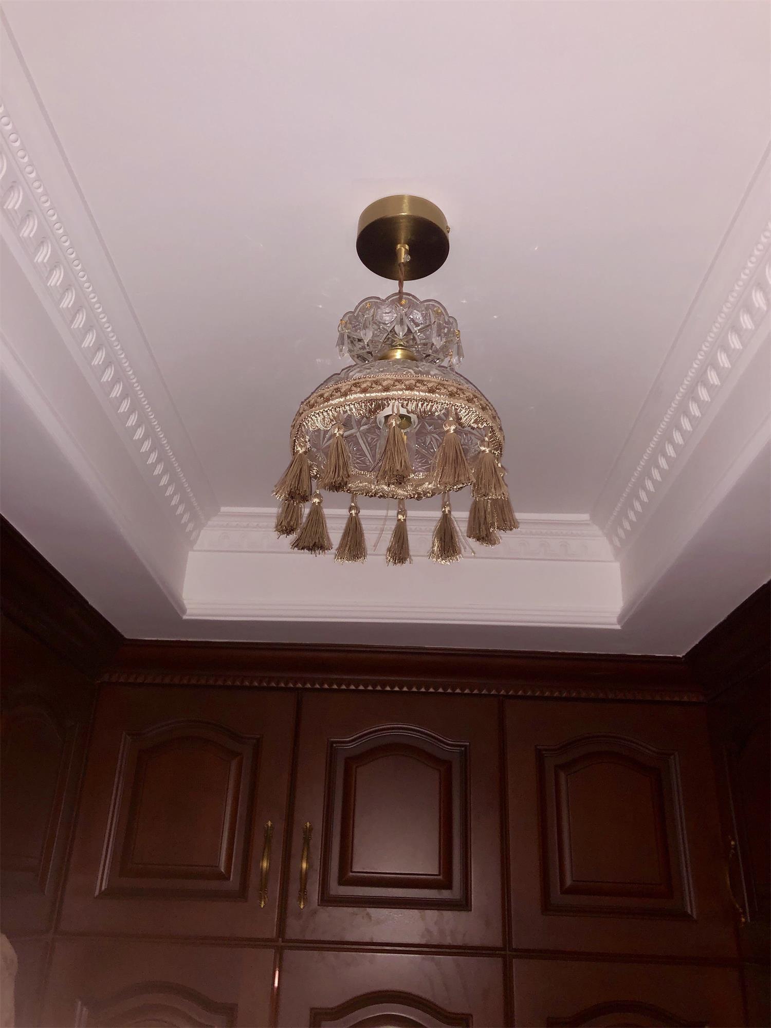 Vintage Brass Hammered Glass Bowl Tassel Pendant Light Elegant Ceiling Hanging Fixture