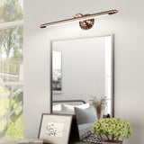 Vintage Bronze LED Bathroom Vanity Light Adjustable Cylinder Wall Sconce for Powder Room