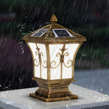 Vintage Bronze Solar Powered Fence Post Lights Outdoor Waterproof LED Pillar Cap Garden Lantern