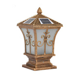 Vintage Bronze Solar Powered Fence Post Lights Outdoor Waterproof LED Pillar Cap Garden Lantern