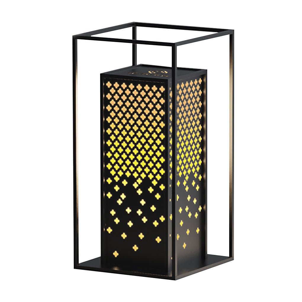Vintage Brown Floral Hollow Pattern Outdoor Pathway Light Waterproof Garden Landscape Lamp