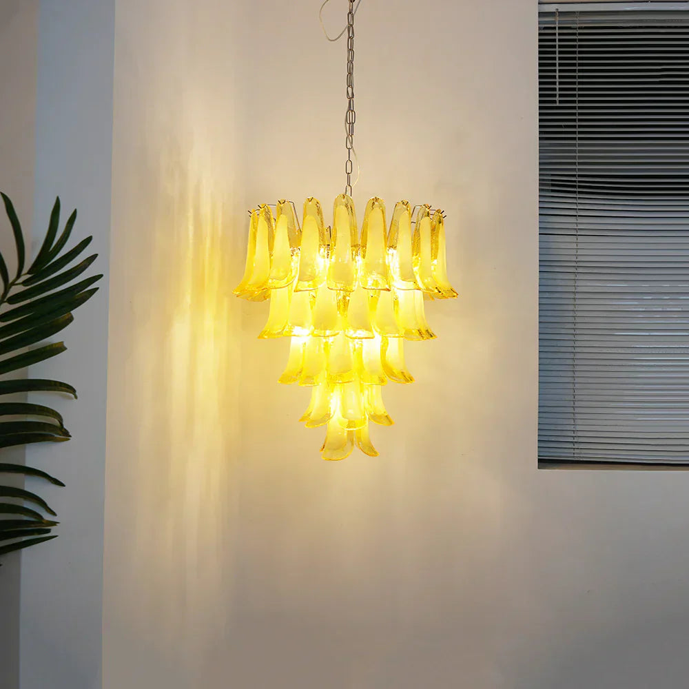 vintage-caramel-murano-glass-petals-chandelier-for-elegant-living-spaces