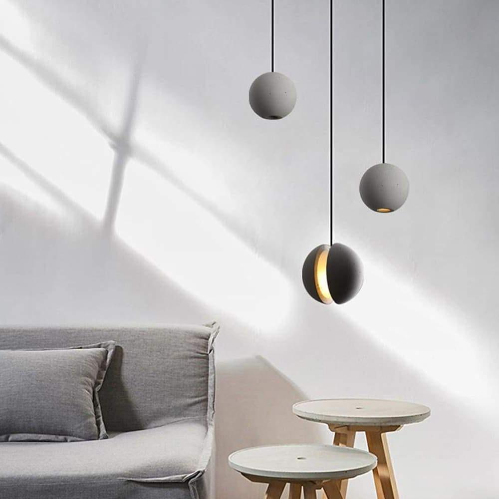 Vintage Ceramic LED Pendant Light Industrial Sphere Hanging Lamp for Kitchen and Dining Room