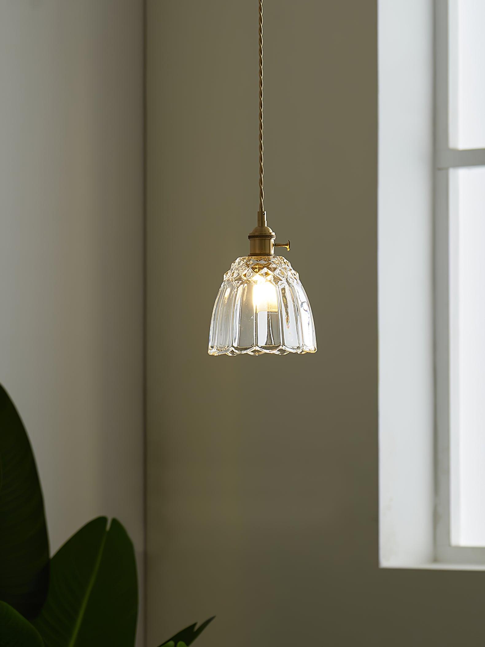 Vintage Farmhouse Glass Drop Pendant Light for Cottage Style Indoor Ceiling Lighting