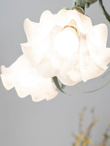 Vintage Floral Lily of the Valley Chandelier Green Metal Petal Pendant Lamp