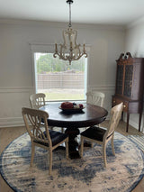 Vintage French Country Distressed Wood Candle Chandelier Antique White Farmhouse Ceiling Light