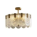 Vintage French Court Style Glass Pendant Light Three Step Dimming Modern Chandelier