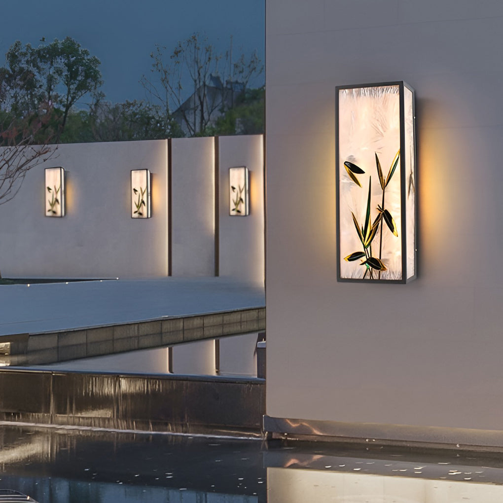 Vintage Galvanized Steel LED Outdoor Wall Sconce Waterproof Flower Pattern Exterior Light fixture
