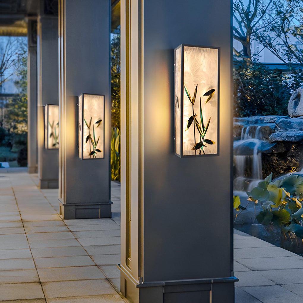 Vintage Galvanized Steel LED Outdoor Wall Sconce Waterproof Flower Pattern Exterior Light fixture