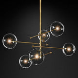 Vintage Geometrical Globe Chandelier Metal and Glass Pendant Light for Modern Kitchen and Dining Areas