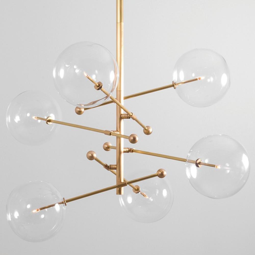 Vintage Geometrical Globe Chandelier Metal and Glass Pendant Light for Modern Kitchen and Dining Areas