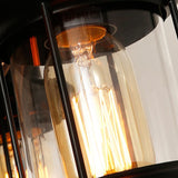 Vintage Guitar Pendant Light Rustic Wood and Glass Ceiling Hanging Lamp
