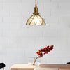 Vintage Handcrafted Stained Glass Cone Pendant Light Copper Gold Ceiling Hanging Lamp