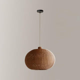 Vintage Handwoven Rattan Pendant Light Rustic Bohemian Woven Ceiling Hanging Lamp