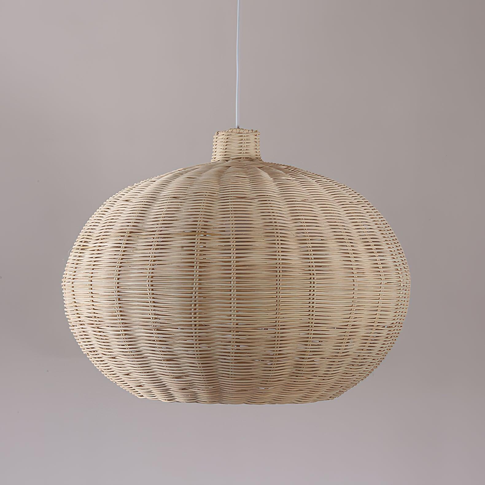 Vintage Handwoven Rattan Pendant Light Rustic Bohemian Woven Ceiling Hanging Lamp