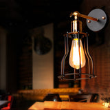 Vintage Industrial Adjustable Iron Wall Sconce Retro Plug In E27 Metal Wall Light Fixture