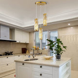 Vintage Industrial Crystal Glass Pendant Light Creative Iron Chandelier for Dining Room and Bar