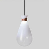 Vintage Industrial Glass Teardrop Pendant Light Smoke Grey LED Ceiling Hanging Lamp