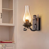 Vintage Industrial Glass Wall Sconce E27 Metal Indoor Light Fixture for Living Room and Hallway