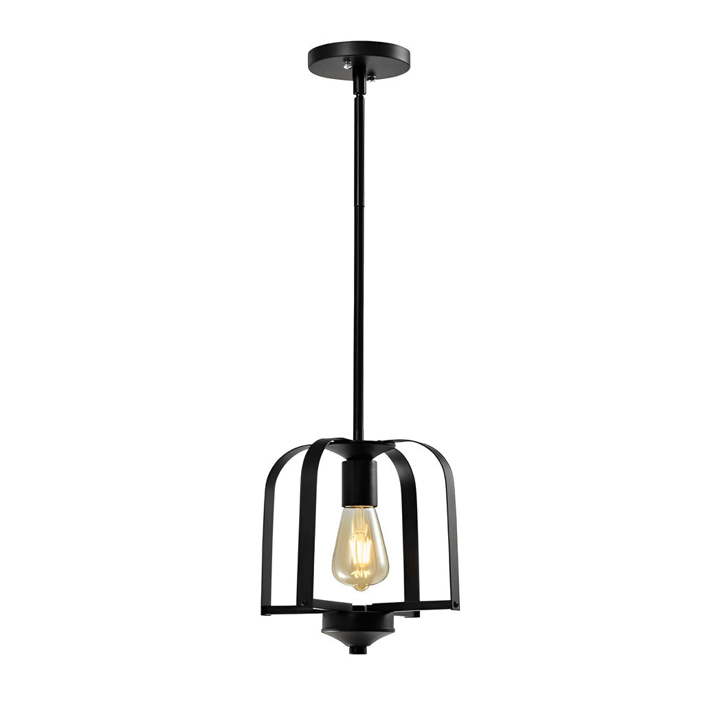 Vintage Industrial Iron Cage Pendant Light and Semi Flush Mount Ceiling Chandelier