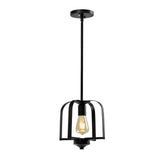 Vintage Industrial Iron Cage Pendant Light and Semi Flush Mount Ceiling Chandelier