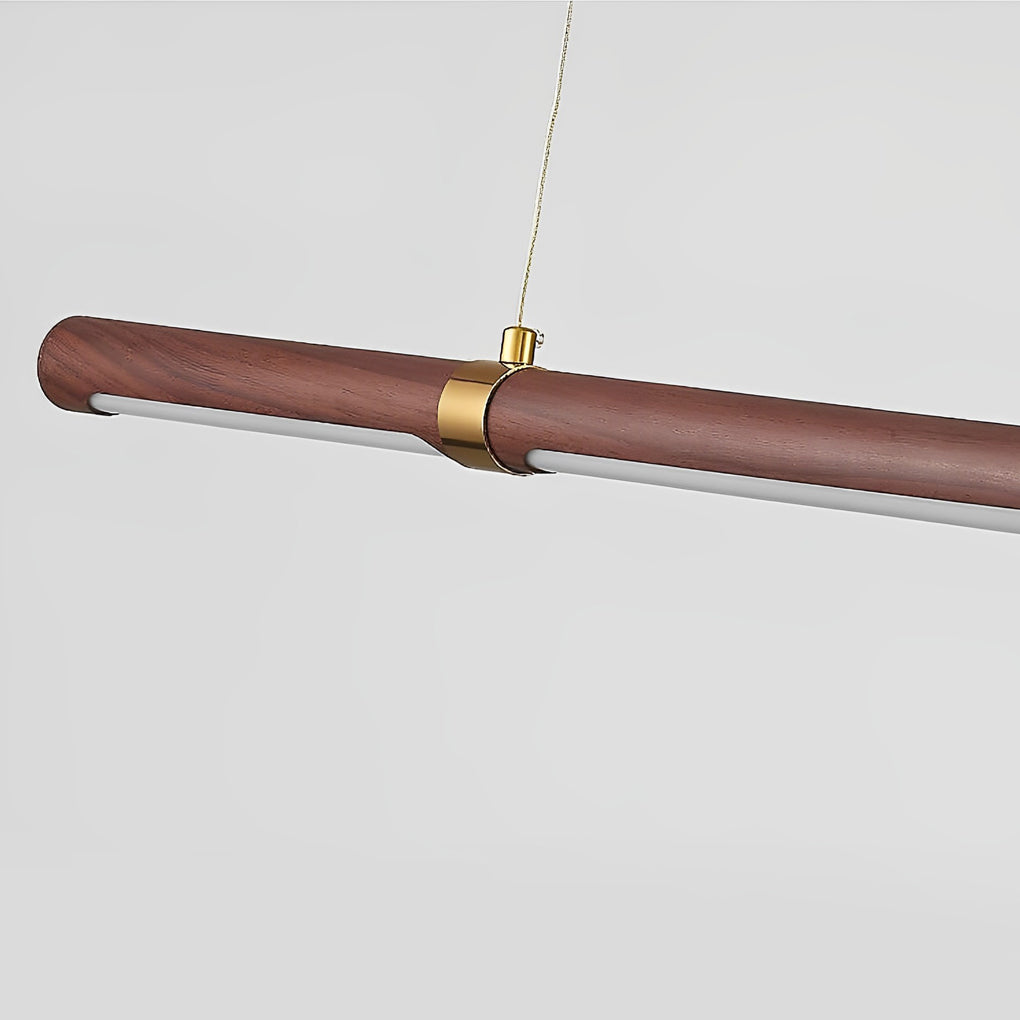 Vintage Industrial Metal and Wood Linear Chandelier for Kitchen Island Lighting